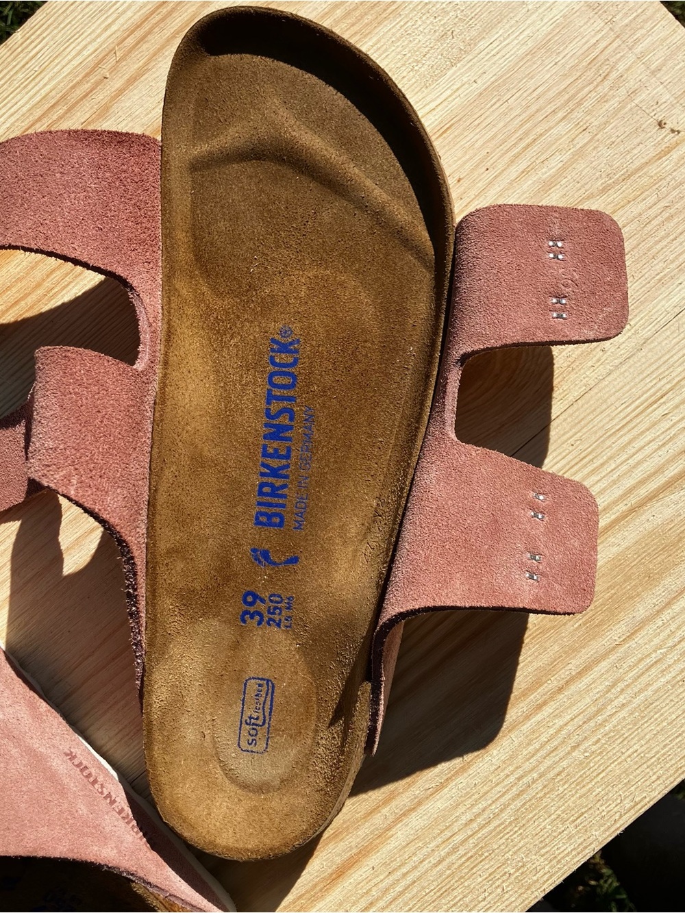 Birkenstock Arizona Soft Footbed Pink Clay Suede Sandals Narrow EU 39 US 8 - Picture 7 of 9